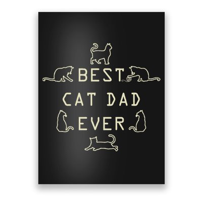 Feline Cat Father Kitty Dad Fathers Day Meow Poster