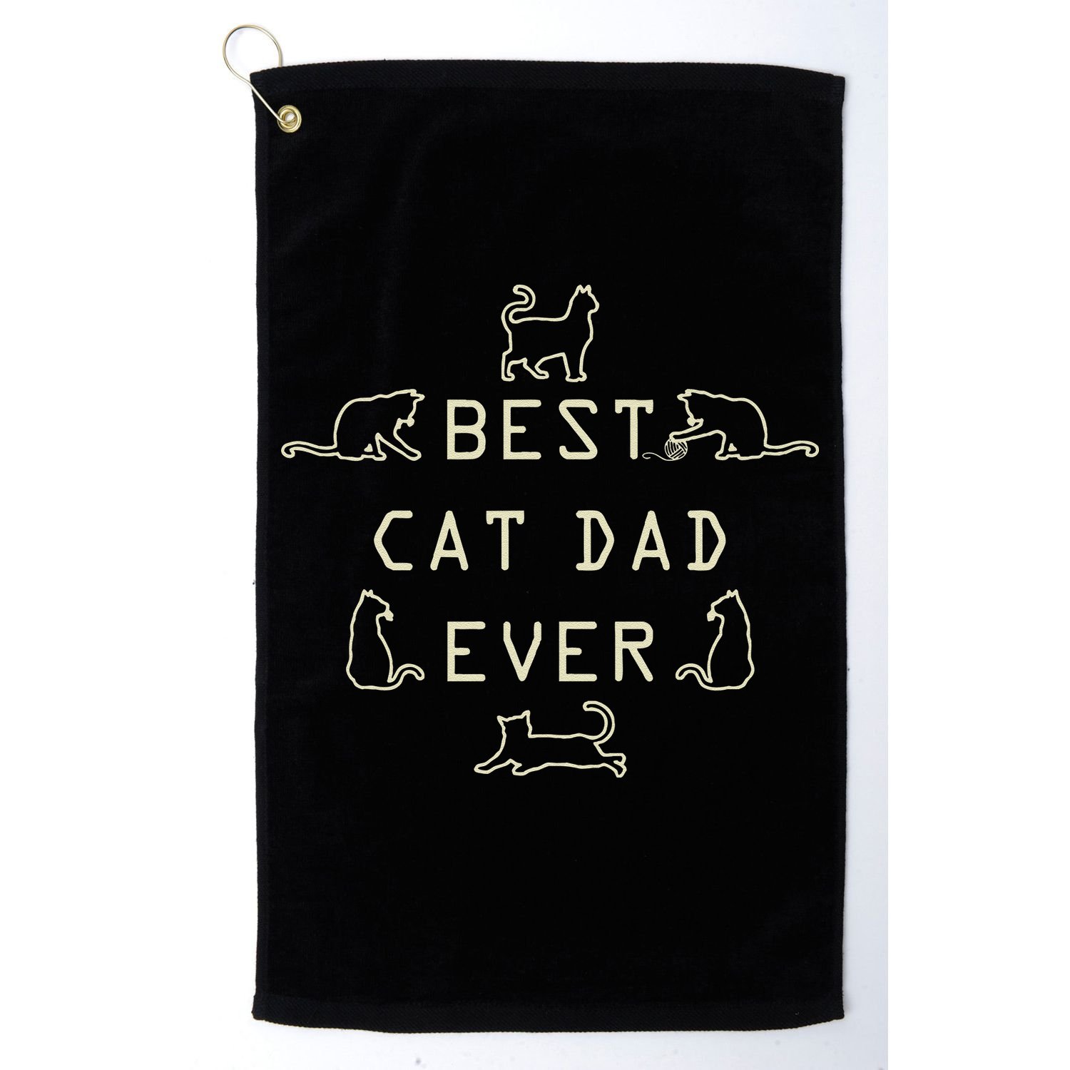 Feline Cat Father Kitty Dad Fathers Day Meow Golf Towel