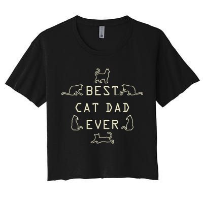 Feline Cat Father Kitty Dad Fathers Day Meow Crop Top