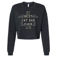 Feline Cat Father Kitty Dad Fathers Day Meow Cropped Pullover Crew