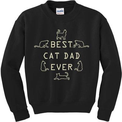 Feline Cat Father Kitty Dad Fathers Day Meow Kids Sweatshirt