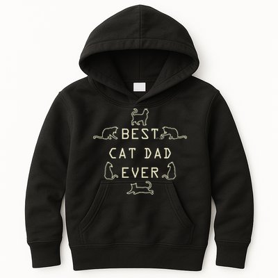 Feline Cat Father Kitty Dad Fathers Day Meow Kids Hoodie