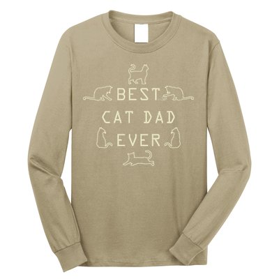 Feline Cat Father Kitty Dad Fathers Day Meow Long Sleeve Shirt