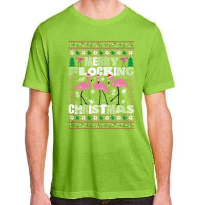 Flamingo Christmas Funny Gift Funny Merry Flocking Christmas Gift Adult ChromaSoft Performance T-Shirt