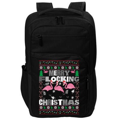 Flamingo Christmas Funny Gift Funny Merry Flocking Christmas Gift Impact Tech Backpack