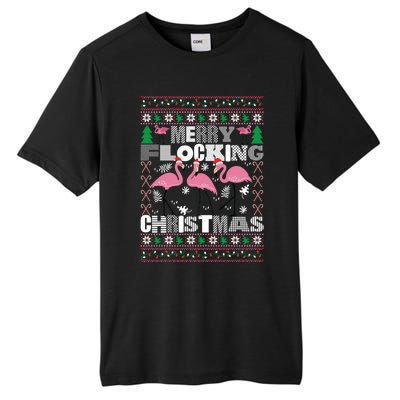 Flamingo Christmas Funny Gift Funny Merry Flocking Christmas Gift Tall Fusion ChromaSoft Performance T-Shirt