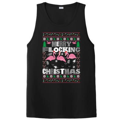 Flamingo Christmas Funny Gift Funny Merry Flocking Christmas Gift PosiCharge Competitor Tank