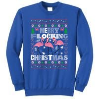 Flamingo Christmas Funny Gift Funny Merry Flocking Christmas Gift Sweatshirt