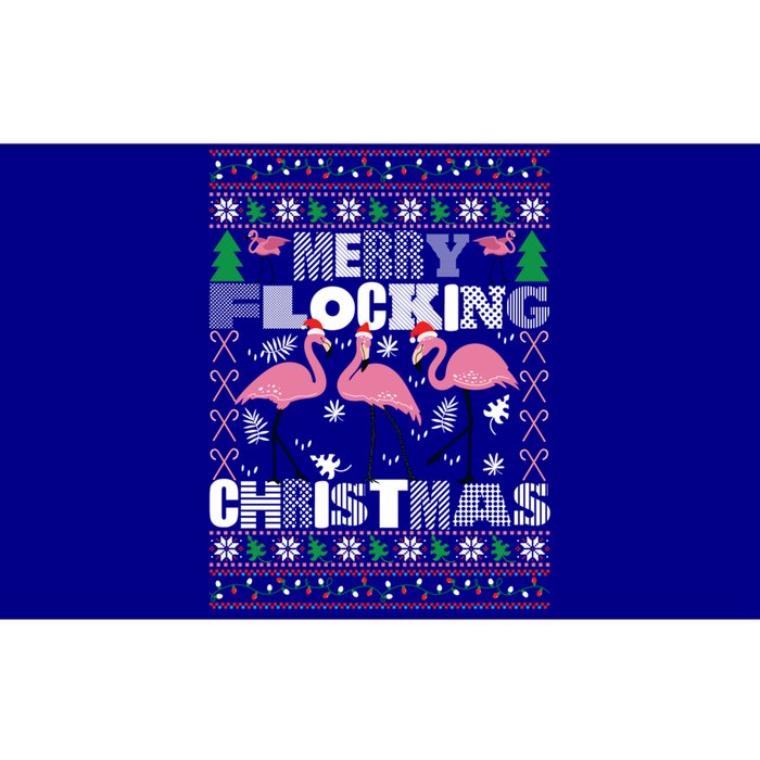 Flamingo Christmas Funny Gift Funny Merry Flocking Christmas Gift Bumper Sticker