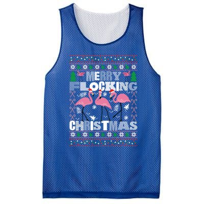 Flamingo Christmas Funny Gift Funny Merry Flocking Christmas Gift Mesh Reversible Basketball Jersey Tank