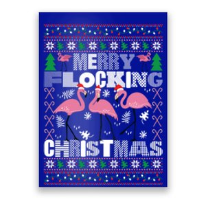 Flamingo Christmas Funny Gift Funny Merry Flocking Christmas Gift Poster