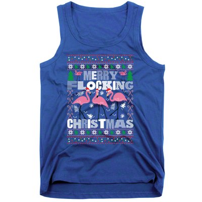 Flamingo Christmas Funny Gift Funny Merry Flocking Christmas Gift Tank Top