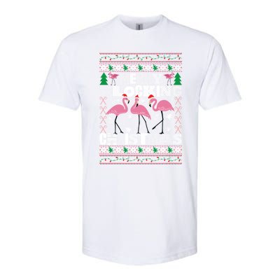 Flamingo Christmas Funny Gift Funny Merry Flocking Christmas Gift Softstyle CVC T-Shirt