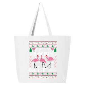 Flamingo Christmas Funny Gift Funny Merry Flocking Christmas Gift 25L Jumbo Tote