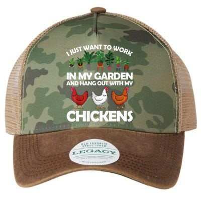 Funny Chicken For Men Women Gardening Chicken Lovers Garden T Legacy Tie Dye Trucker Hat