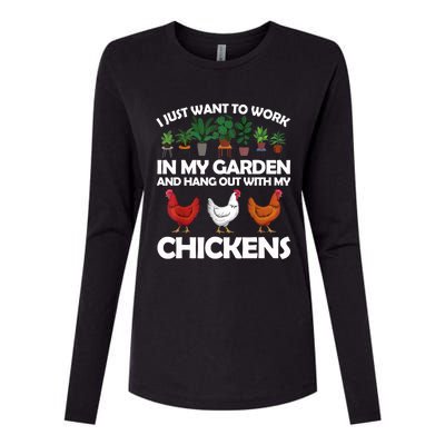 Funny Chicken For Men Women Gardening Chicken Lovers Garden T Womens Cotton Relaxed Long Sleeve T-Shirt