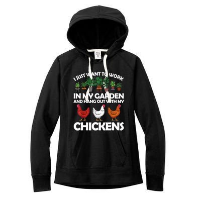 Funny Chicken For Men Women Gardening Chicken Lovers Garden T Women's Fleece Hoodie