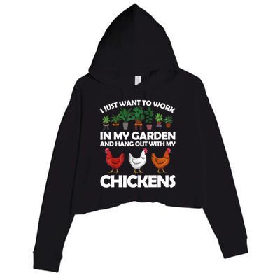 Funny Chicken For Men Women Gardening Chicken Lovers Garden T Crop Fleece Hoodie