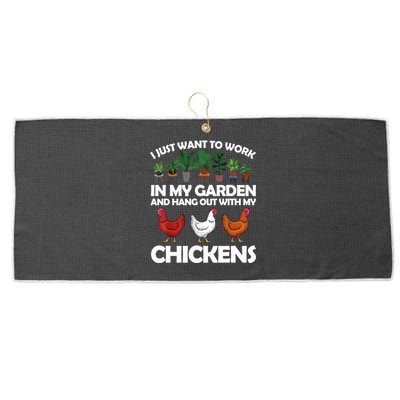 Funny Chicken For Men Women Gardening Chicken Lovers Garden T Large Microfiber Waffle Golf Towel