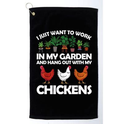 Funny Chicken For Men Women Gardening Chicken Lovers Garden T Platinum Collection Golf Towel