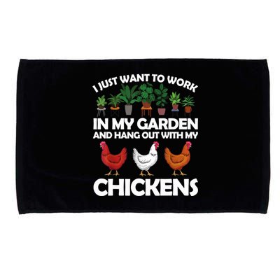 Funny Chicken For Men Women Gardening Chicken Lovers Garden T Microfiber Hand Towel