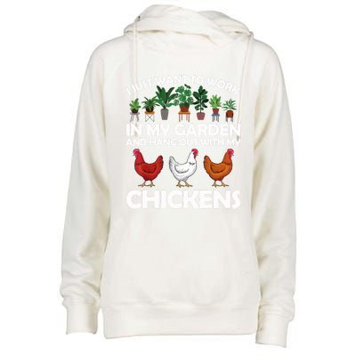 Funny Chicken For Men Women Gardening Chicken Lovers Garden T Womens Funnel Neck Pullover Hood