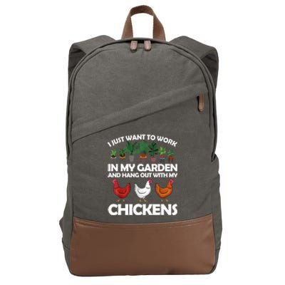 Funny Chicken For Men Women Gardening Chicken Lovers Garden T Cotton Canvas Backpack