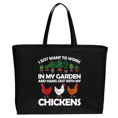 Funny Chicken For Men Women Gardening Chicken Lovers Garden T Cotton Canvas Jumbo Tote