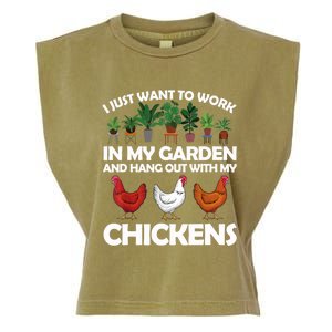 Funny Chicken For Men Women Gardening Chicken Lovers Garden T Garment-Dyed Women's Muscle Tee