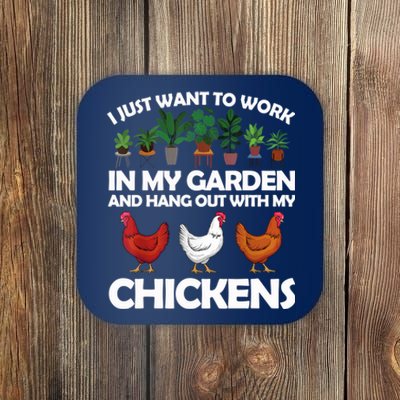 Funny Chicken For Men Women Gardening Chicken Lovers Garden T Coaster