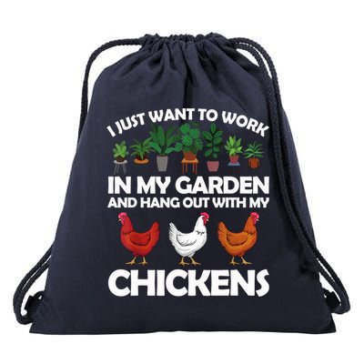 Funny Chicken For Men Women Gardening Chicken Lovers Garden T Drawstring Bag