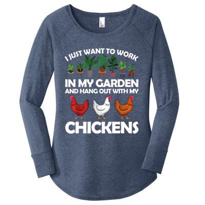 Funny Chicken For Men Women Gardening Chicken Lovers Garden T Women's Perfect Tri Tunic Long Sleeve Shirt