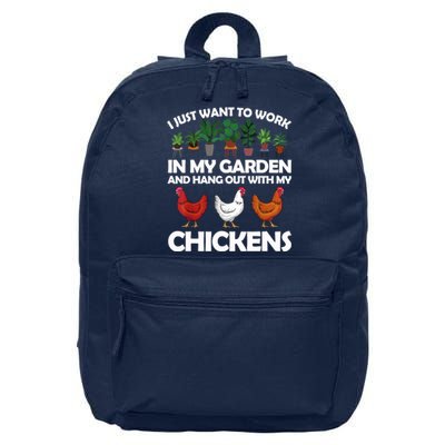 Funny Chicken For Men Women Gardening Chicken Lovers Garden T 16 in Basic Backpack