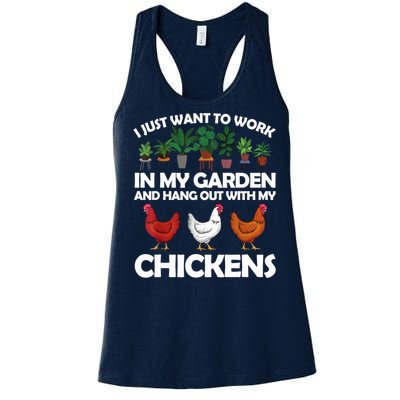 Funny Chicken For Men Women Gardening Chicken Lovers Garden T Women's Racerback Tank