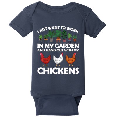 Funny Chicken For Men Women Gardening Chicken Lovers Garden T Baby Bodysuit