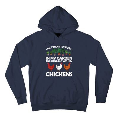 Funny Chicken For Men Women Gardening Chicken Lovers Garden T Tall Hoodie