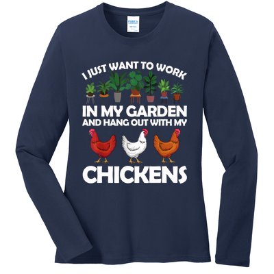 Funny Chicken For Men Women Gardening Chicken Lovers Garden T Ladies Long Sleeve Shirt