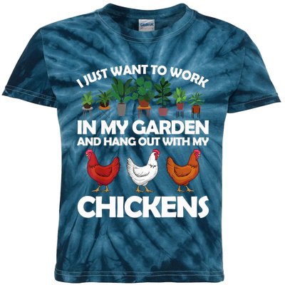 Funny Chicken For Men Women Gardening Chicken Lovers Garden T Kids Tie-Dye T-Shirt