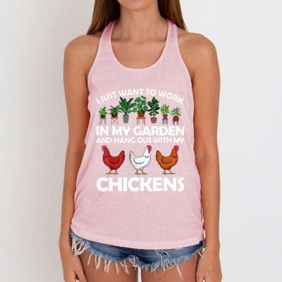 Funny Chicken For Men Women Gardening Chicken Lovers Garden T Women's Knotted Racerback Tank