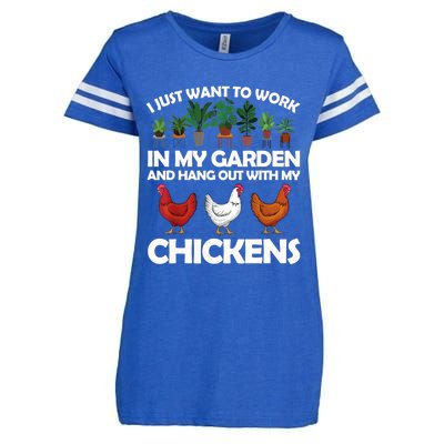 Funny Chicken For Men Women Gardening Chicken Lovers Garden T Enza Ladies Jersey Football T-Shirt