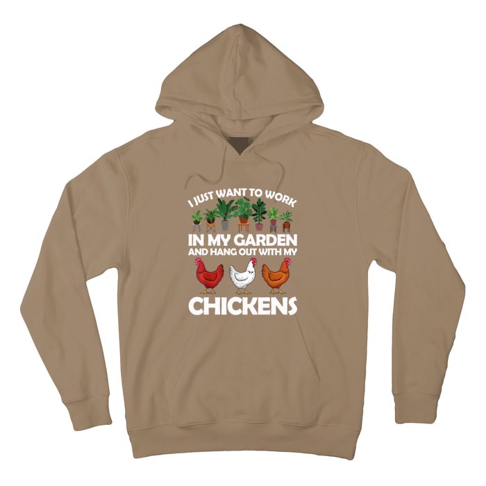 Funny Chicken For Men Women Gardening Chicken Lovers Garden T Hoodie