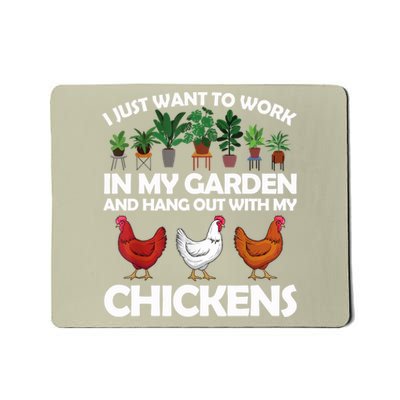 Funny Chicken For Men Women Gardening Chicken Lovers Garden T Mousepad