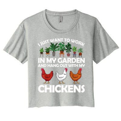 Funny Chicken For Men Women Gardening Chicken Lovers Garden T Women's Crop Top Tee