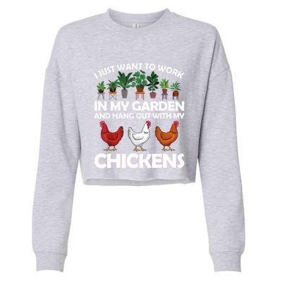 Funny Chicken For Men Women Gardening Chicken Lovers Garden T Cropped Pullover Crew