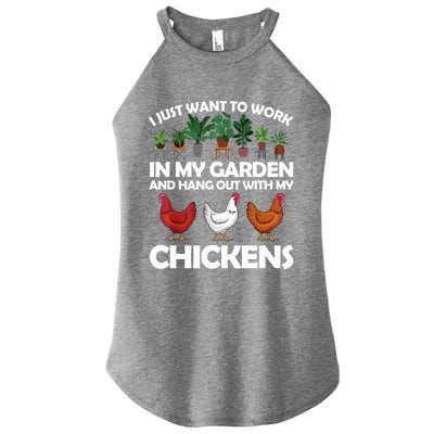 Funny Chicken For Men Women Gardening Chicken Lovers Garden T Women's Perfect Tri Rocker Tank