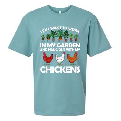 Funny Chicken For Men Women Gardening Chicken Lovers Garden T Sueded Cloud Jersey T-Shirt