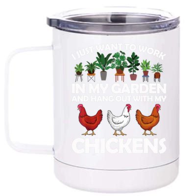 Funny Chicken For Men Women Gardening Chicken Lovers Garden T 12 oz Stainless Steel Tumbler Cup