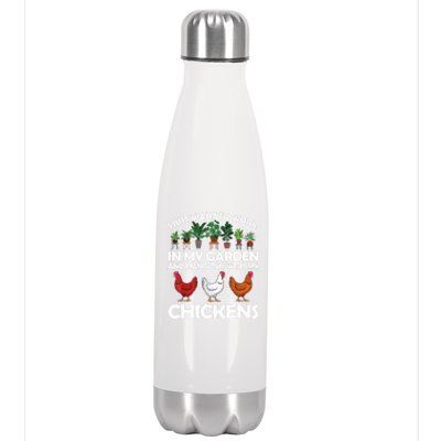 Funny Chicken For Men Women Gardening Chicken Lovers Garden T Stainless Steel Insulated Water Bottle