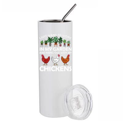 Funny Chicken For Men Women Gardening Chicken Lovers Garden T Stainless Steel Tumbler