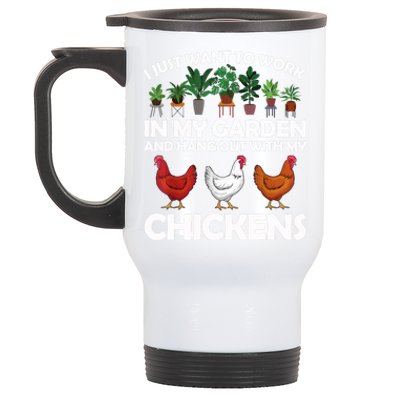 Funny Chicken For Men Women Gardening Chicken Lovers Garden T Stainless Steel Travel Mug